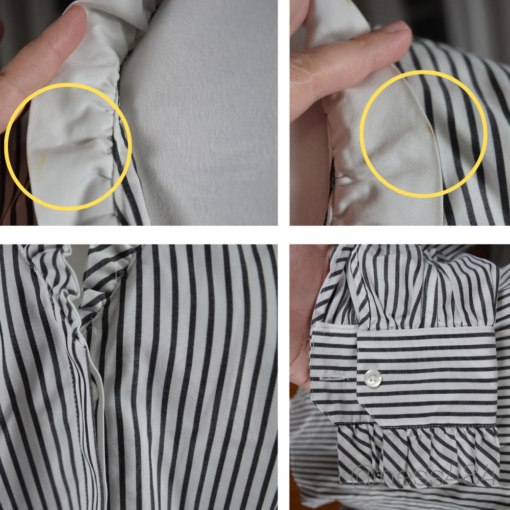 Brooks Brothers Womens Striped Ruffle Collar Button Up Shirt Size 10 - Picture 5 of 5